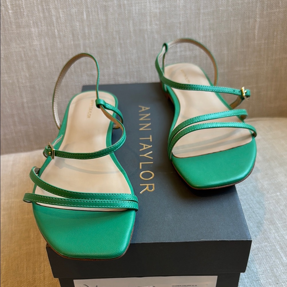 Ann Taylor Green Strappy Sandals